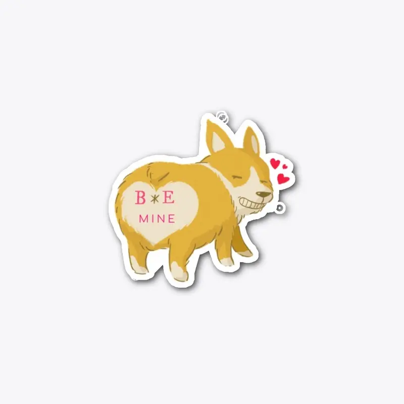 Funny Valentines be mine corgi 